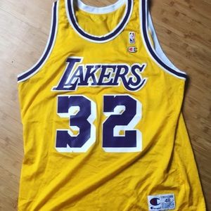Magic Johnson Champion Jersey Lakers